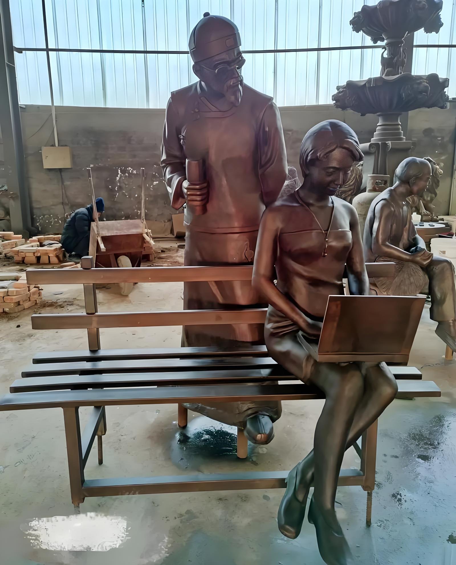 Large Mirror Metal Hand Sculpture view 6