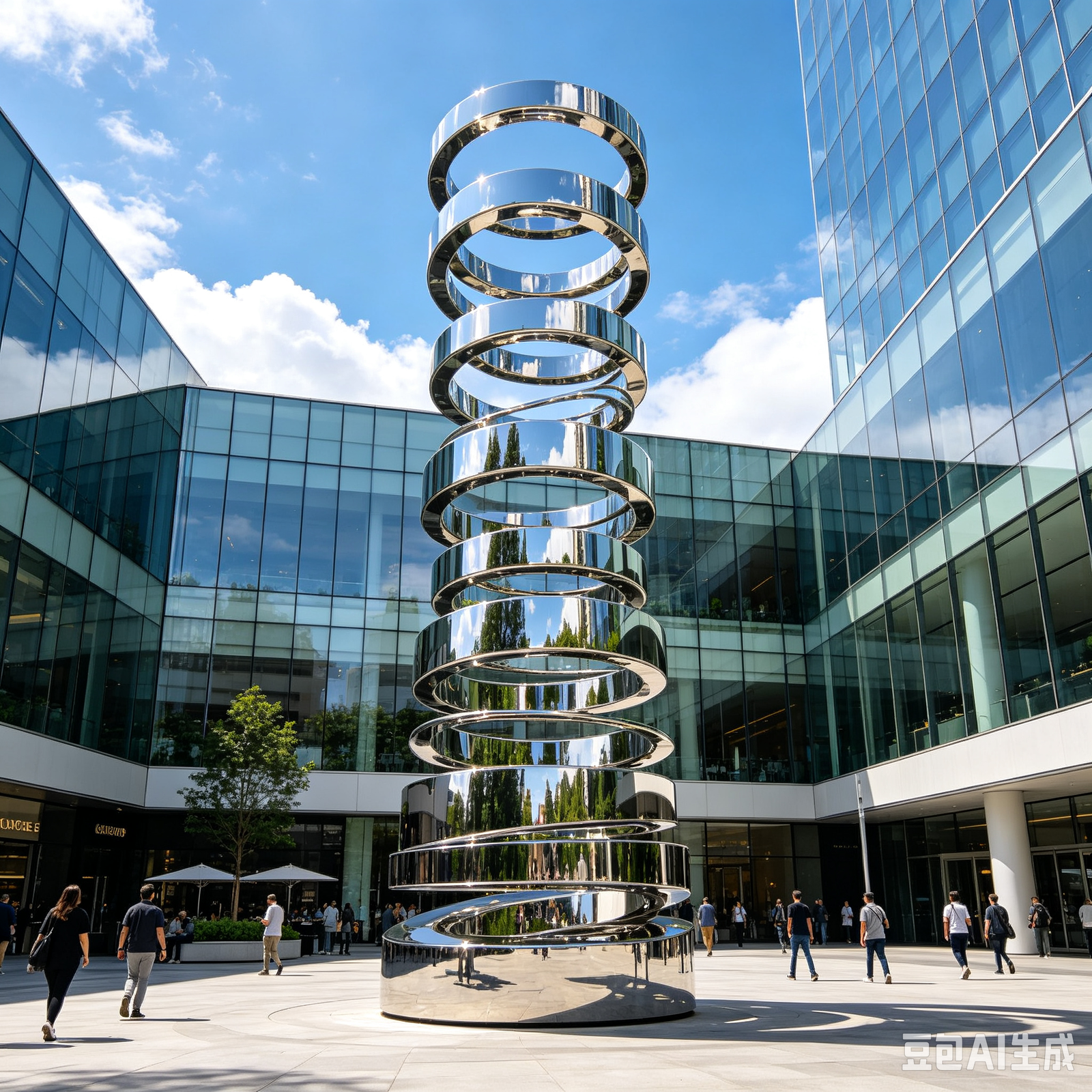 Large Mirror Metal Sphere Stack Sculpture
