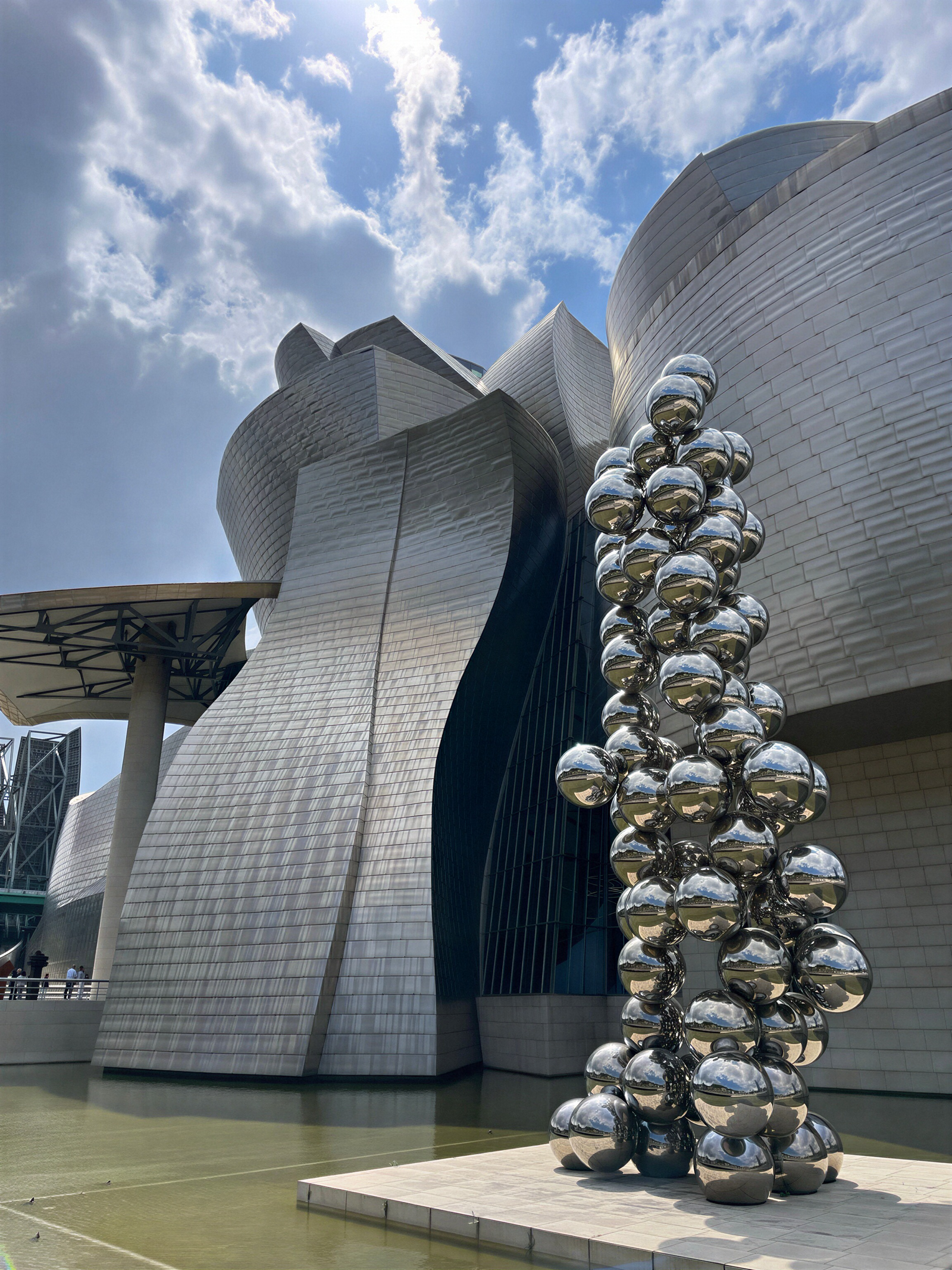 Large Mirror Metal Sphere Stack Sculpture